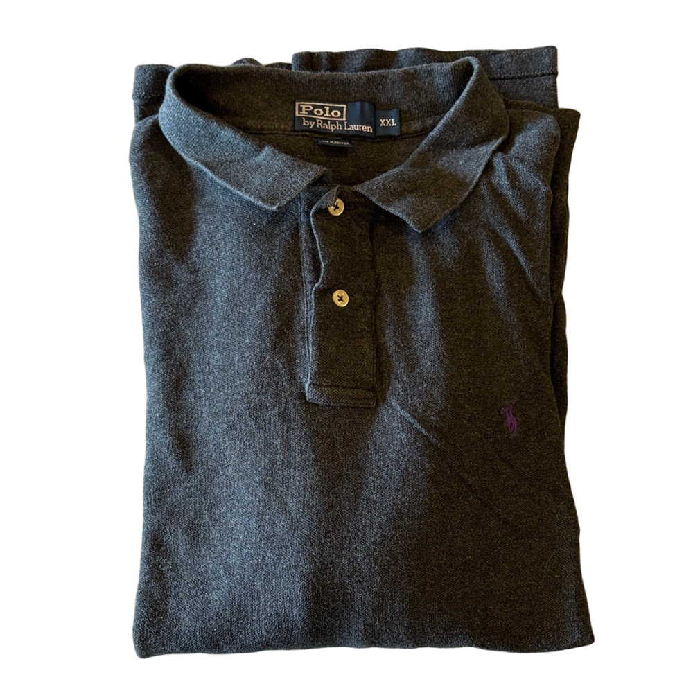Polo Ralph Lauren Mens XXL Gray Long Sleeve Polo Shirt
